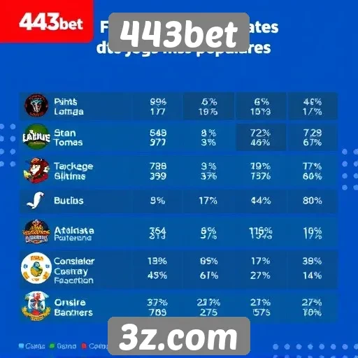 Estatísticas de jogos populares no 443bet